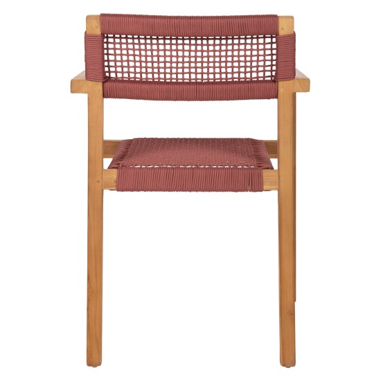 ΠΟΛΥΘΡΟΝΑ CHARLOTTE HM9637.06 ΞΥΛΟ TEAK ΦΥΣΙΚΟ & ΡΟΖ ΣΧΟΙΝΙ 59x54x83Y εκ.