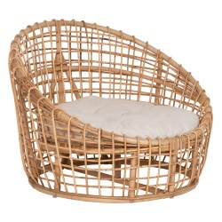 ΠΟΛΥΘΡΟΝΑ ENTO HM9814 RATTAN ΣΕ ΦΥΣΙΚΟ-ΜΠΕΖ ΜΑΞΙΛΑΡΙ 85x75x67Yεκ.