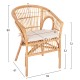 ΠΟΛΥΘΡΟΝΑ DAMPAR HM9929.04 RATTAN ΣΕ ΦΥΣΙΚΟ-ΛΕΥΚΟ ΜΑΞΙΛΑΡΙ 59x61x80Υεκ.