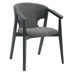 ΠΟΛΥΘΡΟΝΑ YEGER HM9995.01 ΞΥΛΟ ΟΞΙΑΣ ΣΕ ΜΑΥΡΟ-ΣΚΟΥΡΟ ΓΚΡΙ ΥΦΑΣΜΑ 59x58x78Υεκ.