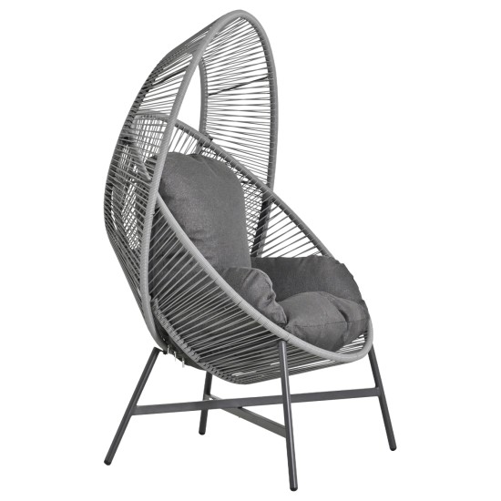 ΠΟΛΥΘΡΟΝΑ-ΦΩΛΙΑ RULER HM6506.01 ΓΚΡΙ ΜΕΤΑΛΛΟ-P.E.RATTAN-ΜΑΞΙΛΑΡΙΑ 90x85x154Υεκ