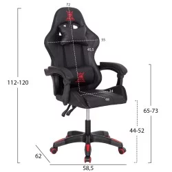 ΠΟΛΥΘΡΟΝΑ GAMING DARREN HM1203.01 ΜΑΥΡΟ-ΚΟΚΚΙΝΟ PVC 58.5x100x120Υεκ.