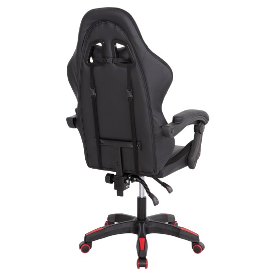 ΠΟΛΥΘΡΟΝΑ GAMING DARREN HM1203.01 ΜΑΥΡΟ-ΚΟΚΚΙΝΟ PVC 58.5x100x120Υεκ.