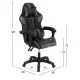 ΠΟΛΥΘΡΟΝΑ GAMING DARREN HM1203.10 ΜΑΥΡΟ-ΓΚΡΙ PVC & NYLON 60x60x120Υεκ.
