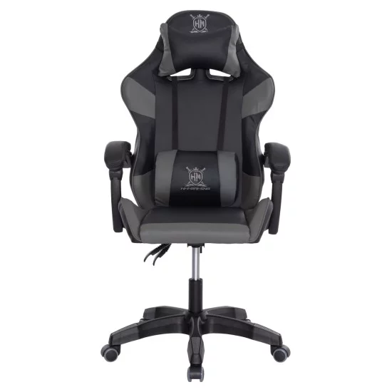 ΠΟΛΥΘΡΟΝΑ GAMING DARREN HM1203.10 ΜΑΥΡΟ-ΓΚΡΙ PVC & NYLON 60x60x120Υεκ.