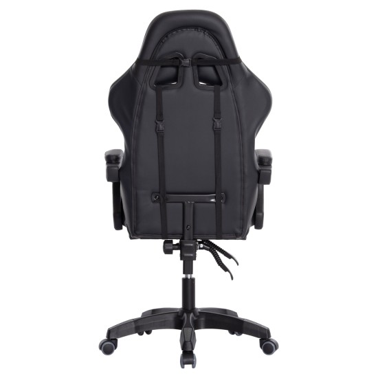 ΠΟΛΥΘΡΟΝΑ GAMING DARREN HM1203.10 ΜΑΥΡΟ-ΓΚΡΙ PVC 60x60x120Υεκ.