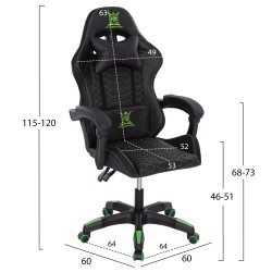 ΠΟΛΥΘΡΟΝΑ GAMING LOOT HM1204 ΜΑΥΡΟ-ΠΡΑΣΙΝΟ PVC & NYLON 60x60x120Υεκ. ΠΟΛΥΘΡΟΝΑ GAMING LOOT HM1204 ΜΑΥΡΟ-ΠΡΑΣΙΝΟ PVC & NYLON 60x60x120Υεκ.