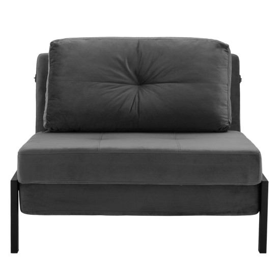 ΠΟΛΥΘΡΟΝΑ ΚΡΕΒΑΤΙ ΑΠΟ ΒΕΛΟΥΔΟ ΓΚΡΙ HM3078.11 95x92x66Υ εκ.