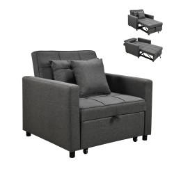 ΠΟΛΥΘΡΟΝΑ-ΚΡΕΒΑΤΙ MERO HM3306.01 ΓΚΡΙ ΥΦΑΣΜΑ 98x85x88Υεκ.