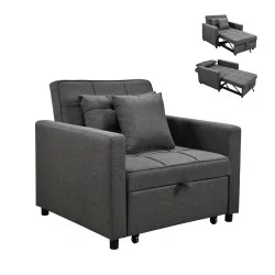 ΠΟΛΥΘΡΟΝΑ-ΚΡΕΒΑΤΙ MERO HM3306.01 ΓΚΡΙ ΥΦΑΣΜΑ 98x85x88Υεκ.