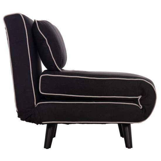 ΠΟΛΥΘΡΟΝΑ ΚΡΕΒΑΤΙ BRAXTON HM8425.03 ΜΑΥΡΟ ΥΦΑΣΜΑ 78x88x78Υεκ.