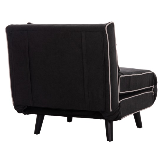ΠΟΛΥΘΡΟΝΑ ΚΡΕΒΑΤΙ BRAXTON HM8425.03 ΜΑΥΡΟ ΥΦΑΣΜΑ 78x88x78Υεκ.