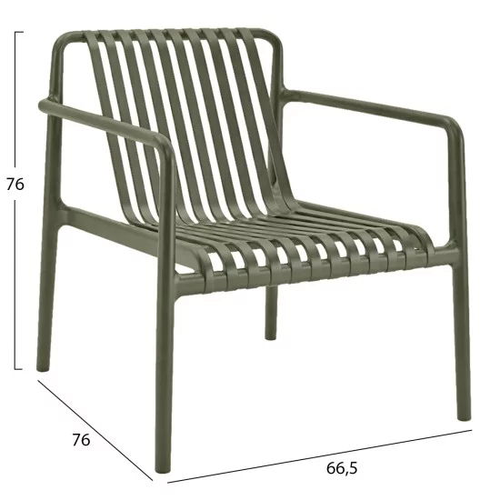 ΠΟΛΥΘΡΟΝΑ LOUNGE ΕΞΩΤ.ΧΩΡΟΥ MALEN HM6626.05 OLIVE GREEN ΠΟΛΥΠΡΟΠΥΛΕΝΙΟ 66x77x76Υεκ