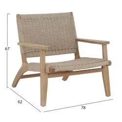 ΠΟΛΥΘΡΟΝΑ LOUNGE MONTER HM6241.01 ΞΥΛΟ ΑΚΑΚΙΑΣ ΦΥΣΙΚΟ-ΣΧΟΙΝΙ ΜΠΕΖ 78x62x67Υεκ