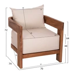 ΠΟΛΥΘΡΟΝΑ LOUNGE ΣΕΙΡΑ KIOTO HM6380 ΞΥΛΟ ΤΕΑΚ--ΦΥΣΙΚΟ ΧΡΩΜΑ 70x74x72Υεκ.