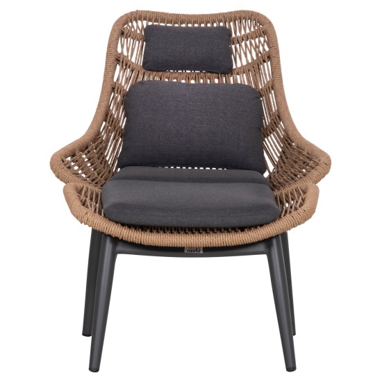 ΠΟΛΥΘΡΟΝΑ LOUNGE ΜΕ ΥΠΟΠΟΔΙΟ REMVAZZO HM6561.01 ΑΛΟΥΜΙΝΙΟ ΓΚΡΙ--WICKER 90x85x96Υεκ