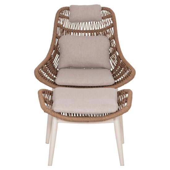 ΠΟΛΥΘΡΟΝΑ LOUNGE ΜΕ ΥΠΟΠΟΔΙΟ REMVAZZO HM6561.02 ΑΛΟΥΜΙΝΙΟ ΜΠΕΖ--WICKER 90x85x96Υεκ