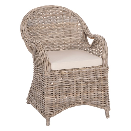 ΠΟΛΥΘΡΟΝΑ ΜΕ ΕΚΡΟΥ ΜΑΞΙΛΑΡΙ KEYLA HM9536 ΚΑΦΕ RATTAN 63x65x87Υεκ.