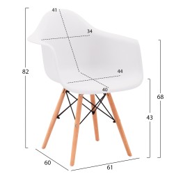 ΠΟΛΥΘΡΟΝΑ ΜΕ ΞΥΛΙΝΑ ΠΟΔΙΑ & ΚΑΘΙΣΜΑ ΛΕΥΚΟ MIRTO HM005.01 64x60x81 εκ.