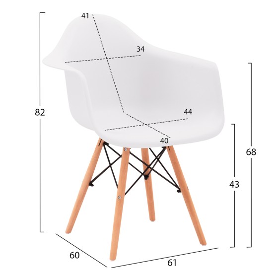 ΠΟΛΥΘΡΟΝΑ ΜΕ ΞΥΛΙΝΑ ΠΟΔΙΑ & ΚΑΘΙΣΜΑ ΛΕΥΚΟ MIRTO HM005.01 64x60x81 εκ.