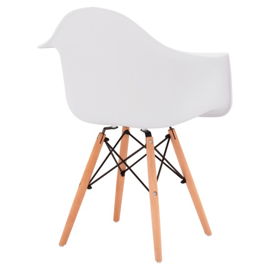 ΠΟΛΥΘΡΟΝΑ ΜΕ ΞΥΛΙΝΑ ΠΟΔΙΑ & ΚΑΘΙΣΜΑ ΛΕΥΚΟ MIRTO HM005.01 64x60x81 εκ.