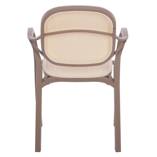 ΠΟΛΥΘΡΟΝΑ ΠΟΛΥΠΡΟΠΥΛΕΝΙΟΥ KHEM HM5820.02 ΣΕ ΑΠΟΧΡΩΣΗ ΚΑΠΟΥΤΣΙΝΟ & ΜΠΕΖ 57x57x83Y εκ.