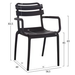 ΠΟΛΥΘΡΟΝΑ ΠΟΛΥΠΡΟΠΥΛΕΝΙΟΥ PHILLY HM6123.02 ΜΑΥΡΟ 58.5x49x83.5Υεκ.