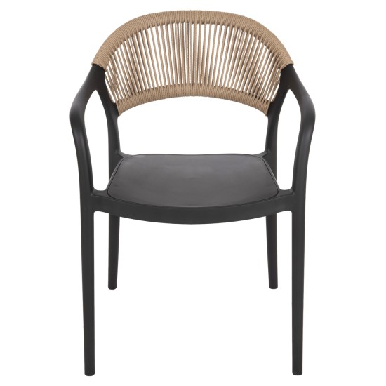 ΠΟΛΥΘΡΟΝΑ ΠΟΛΥΠΡΟΠΥΛΕΝΙΟΥ EVA HM6155.02 ΜΑΥΡΗ ΜΕ ΜΠΕΖ ΣΧΟΙΝΙ 56,5x53x80Υεκ.