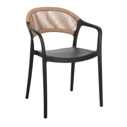 ΠΟΛΥΘΡΟΝΑ ΠΟΛΥΠΡΟΠΥΛΕΝΙΟΥ EVA HM6155.02 ΜΑΥΡΗ ΜΕ ΜΠΕΖ ΣΧΟΙΝΙ 56,5x53x80Υεκ.