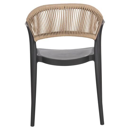 ΠΟΛΥΘΡΟΝΑ ΠΟΛΥΠΡΟΠΥΛΕΝΙΟΥ EVA HM6155.02 ΜΑΥΡΗ ΜΕ ΜΠΕΖ ΣΧΟΙΝΙ 56,5x53x80Υεκ.