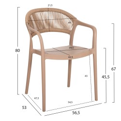 ΠΟΛΥΘΡΟΝΑ ΠΟΛΥΠΡΟΠΥΛΕΝΙΟΥ EVA HM6155.03 ΚΑΠΟΥΤΣΙΝΟ ΜΕ ΜΠΕΖ ΣΧΟΙΝΙ 56,5x53x80Υεκ.