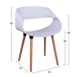 ΠΟΛΥΘΡΟΝΑ ΠΟΛΥΠΡΟΠΥΛΕΝΙΟΥ MAGGIE HM8600.01 ΣΕ ΛΕΥΚΟ ΧΡΩΜΑ 59x53x80Υ εκ.