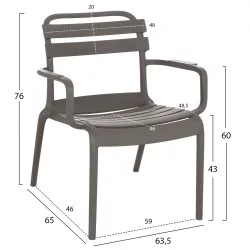 ΠΟΛΥΘΡΟΝΑ ΣΑΛΟΝΙΟΥ ΠΟΛΥΠΡΟΠΥΛΕΝΙΟΥ KORVER HM6333.04 ΚΑΠΟΥΤΣΙΝΟ 63.5x65x76Υεκ.