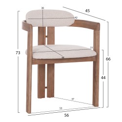 ΠΟΛΥΘΡΟΝΑ ΤΡΑΠΕΖΑΡΙΑΣ KALL HM18247.01 ΜΠΕΖ ΥΦΑΣΜΑ--ΜΑΤ WHITEWASH PLYWOOD 56x45x73Υεκ.