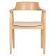 ΠΟΛΥΘΡΟΝΑ ΤΡΑΠΕΖΑΡΙΑΣ TARGA HM18336.11 RUBBERWOOD ΦΥΣΙΚΟ & PU ΕΚΡΟΥ 58x54x78Yεκ