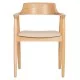 ΠΟΛΥΘΡΟΝΑ ΤΡΑΠΕΖΑΡΙΑΣ TARGA HM18336.11 RUBBERWOOD ΦΥΣΙΚΟ & PU ΕΚΡΟΥ 58x54x78Yεκ