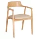 ΠΟΛΥΘΡΟΝΑ ΤΡΑΠΕΖΑΡΙΑΣ TARGA HM18336.11 RUBBERWOOD ΦΥΣΙΚΟ & PU ΕΚΡΟΥ 58x54x78Yεκ