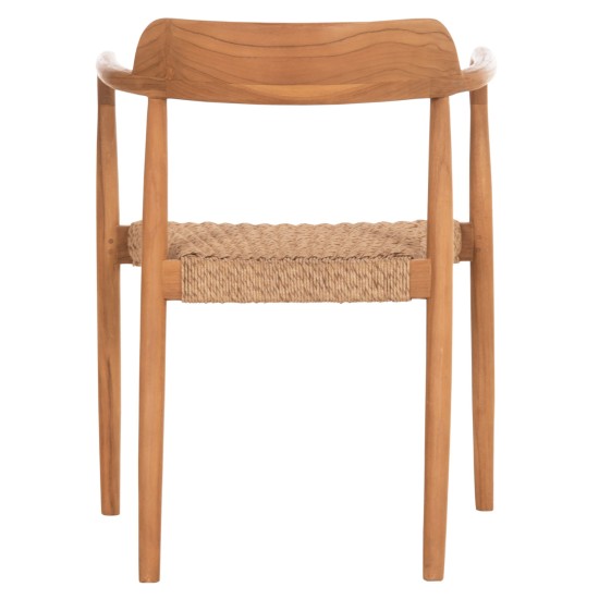ΠΟΛΥΘΡΟΝΑ ΤΡΑΠΕΖΑΡΙΑΣ ROBBY HM18350 ΞΥΛΟ TEAK & ΣΧΟΙΝΙ VIRO ΦΥΣΙΚΟ 55x50x71Υεκ.