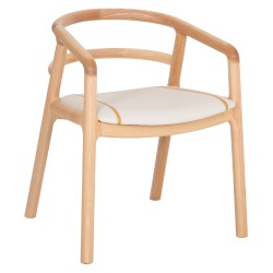 ΠΟΛΥΘΡΟΝΑ ΤΡΑΠΕΖΑΡΙΑΣ EFFY HM18393.01 ΦΡΑΞΙΝΟΣ ΣΕ OAK-ΚΑΘΙΣΜΑ ΕΚΡΟΥ PU 60x58x71Υεκ