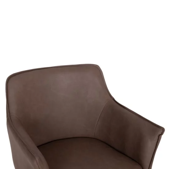 ΠΟΛΥΘΡΟΝΑ ΤΡΑΠΕΖΑΡΙΑΣ MELL HM18417.02 PU ΣΕ SMOKY ΚΑΦΕ--ΜΕΤΑΛ.ΠΟΔΙΑ 56x54x76Υεκ.