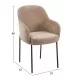 ΠΟΛΥΘΡΟΝΑ ΤΡΑΠΕΖΑΡΙΑΣ MANIDO HM18429.03 TAUPE ΥΦΑΣΜΑ-ΜΕΤΑΛ.ΜΑΥΡΑ ΠΟΔΙΑ 55x62x88Υεκ