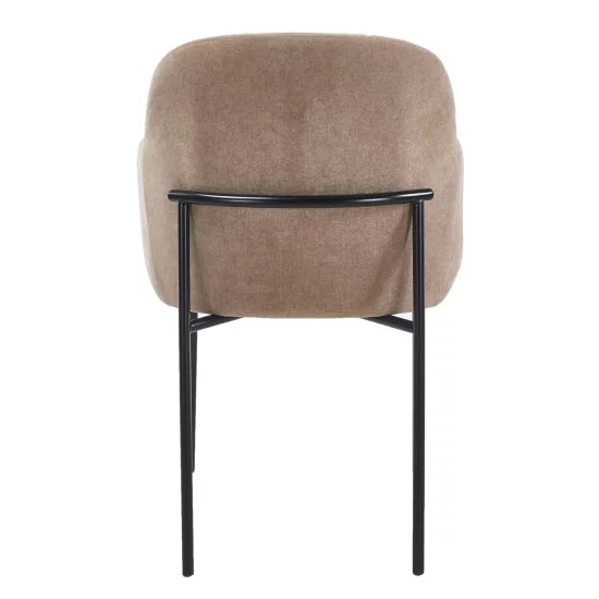 ΠΟΛΥΘΡΟΝΑ ΤΡΑΠΕΖΑΡΙΑΣ MANIDO HM18429.03 TAUPE ΥΦΑΣΜΑ-ΜΕΤΑΛ.ΜΑΥΡΑ ΠΟΔΙΑ 55x62x88Υεκ