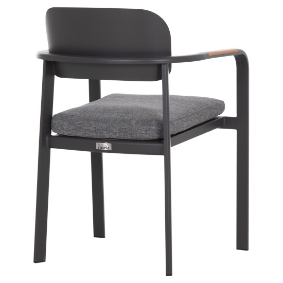 ΠΟΛΥΘΡΟΝΑ ΤΡΑΠΕΖΑΡΙΑΣ ELARA HM6414.01 ΓΚΡΙ ΑΛΟΥΜΙΝΙΟ-OLEFIN--ΞΥΛΟ TEAK 56x62x78Υεκ.