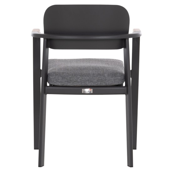 ΠΟΛΥΘΡΟΝΑ ΤΡΑΠΕΖΑΡΙΑΣ ELARA HM6414.01 ΓΚΡΙ ΑΛΟΥΜΙΝΙΟ-OLEFIN--ΞΥΛΟ TEAK 56x62x78Υεκ.