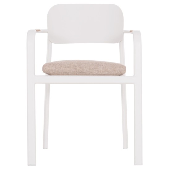 ΠΟΛΥΘΡΟΝΑ ΤΡΑΠΕΖΑΡΙΑΣ ELARA HM6414.02 ΛΕΥΚΟ ΑΛΟΥΜΙΝΙΟ-ΜΠΕΖ OLEFIN--TEAK 56x62x78Υεκ