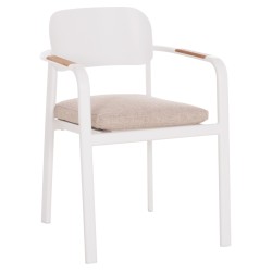 ΠΟΛΥΘΡΟΝΑ ΤΡΑΠΕΖΑΡΙΑΣ ELARA HM6414.02 ΛΕΥΚΟ ΑΛΟΥΜΙΝΙΟ-ΜΠΕΖ OLEFIN--TEAK 56x62x78Υεκ