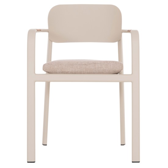 ΠΟΛΥΘΡΟΝΑ ΤΡΑΠΕΖΑΡΙΑΣ ELARA HM6414.05 ΜΠΕΖ ΑΛΟΥΜΙΝΙΟ-OLEFIN--ΞΥΛΟ TEAK 56x62x78Υεκ.