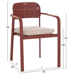 ΠΟΛΥΘΡΟΝΑ ΤΡΑΠΕΖΑΡΙΑΣ ELARA HM6414.07 ΚΕΡΑΜΙΔΙ ΑΛΟΥΜΙΝΙΟ-ΜΠΕΖ OLEFIN--TEAK 56x62x78Υεκ