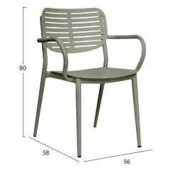 ΠΟΛΥΘΡΟΝΑ ΤΡΑΠΕΖΑΡΙΑΣ HILLIARD HM6644.07 ΑΛΟΥΜΙΝΙΟ ΣΕ OLIVE GREEN 58x52x78Υεκ