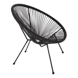 ΠΟΛΥΘΡΟΝΑ ΤΥΠΟΥ ΦΩΛΙΑ ΜΕΤΑΛΛΙΚΗ ACAPULCO ΜΑΥΡΗ ΜΕ ΜΑΥΡΟ P.E.RATTAN HM5872.01 70x73x79 εκ.